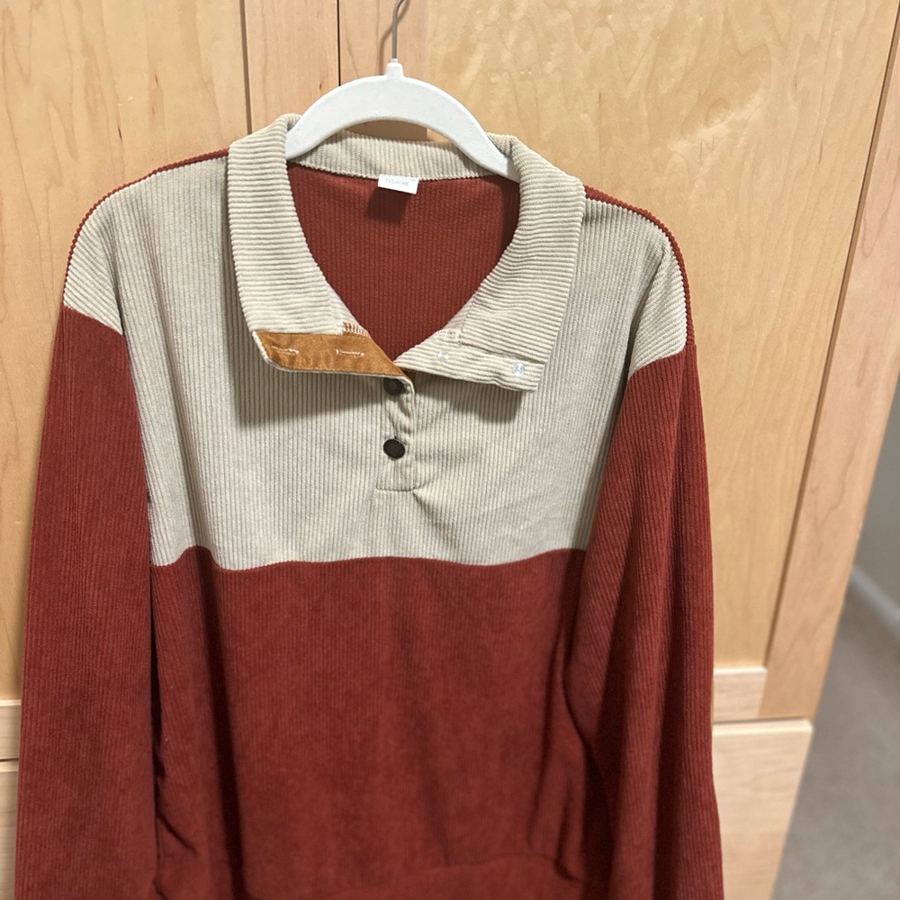 Corduroy Button Pullover